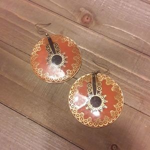Vintage brass boho earrings